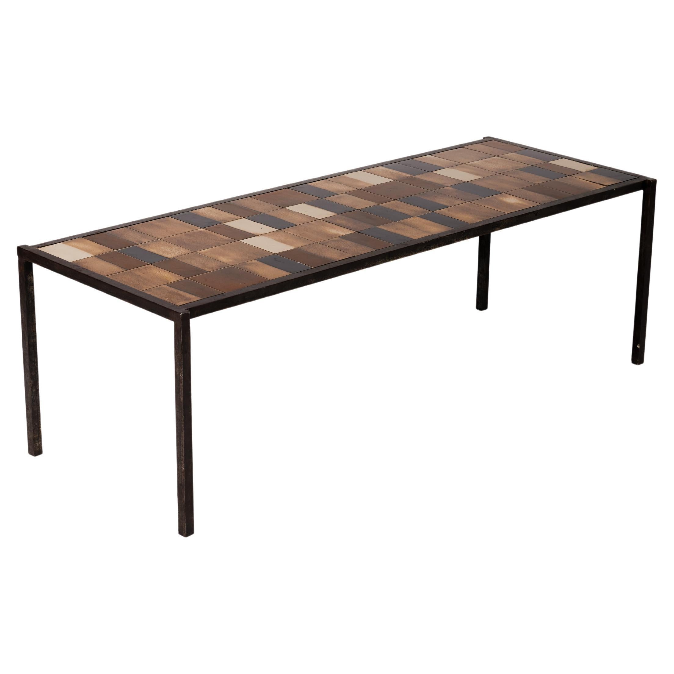 Ceramic coffee table by Mado Jolain & Ren Legrand For Sale