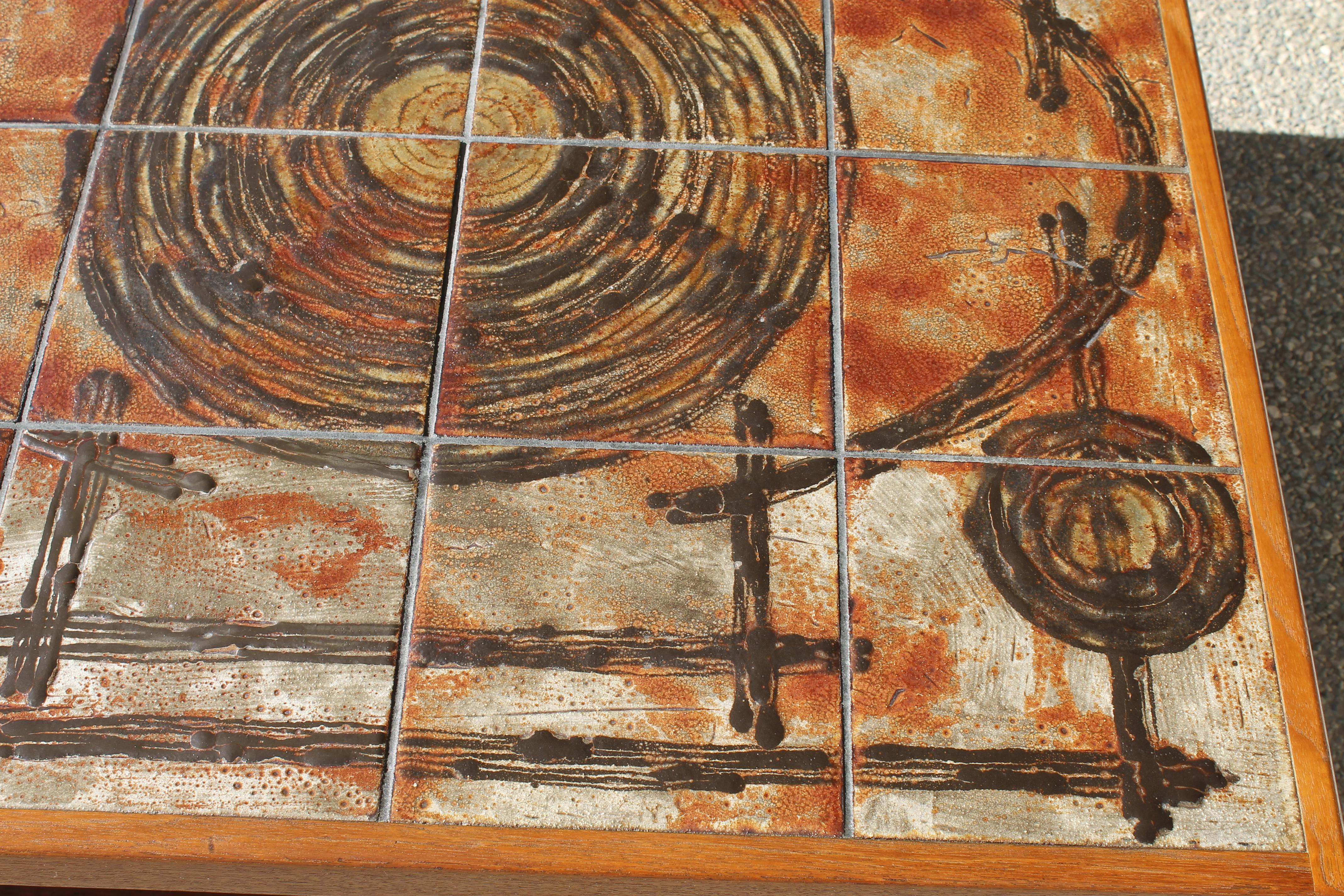 Ceramic Coffee Table by Ox Art, 1973 In Good Condition In Palm Springs, CA