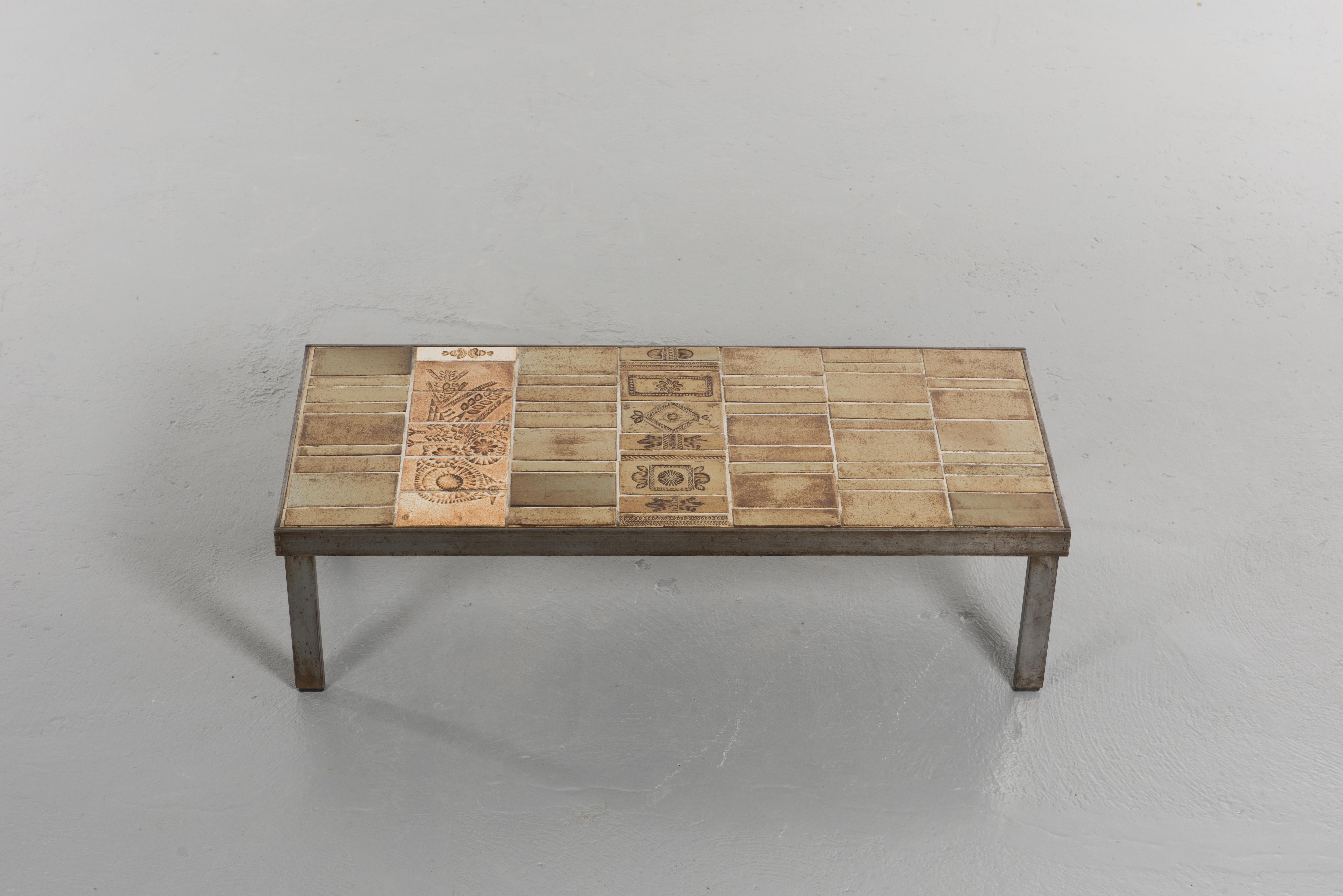 Mid-Century Modern Ceramic Coffee Table by Roger Capron, circa 1960