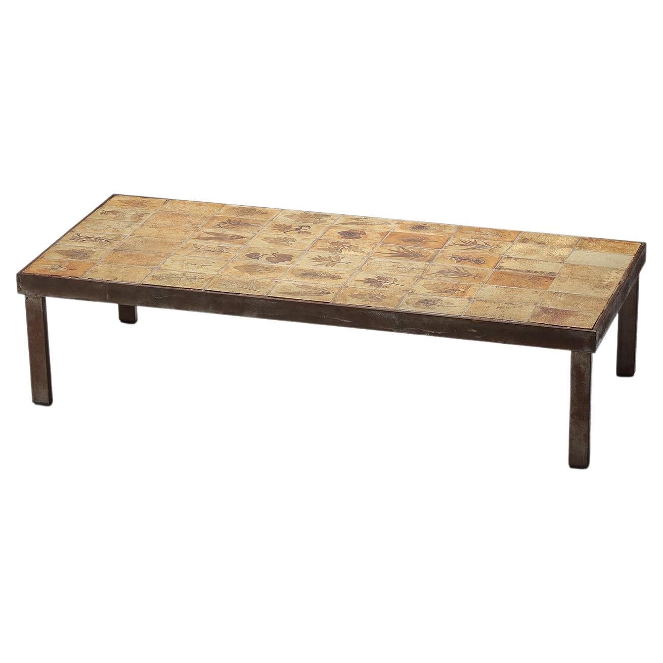 ceramic coffee table by Roger Capron dating from the 1960s Vallauris, France. For Sale