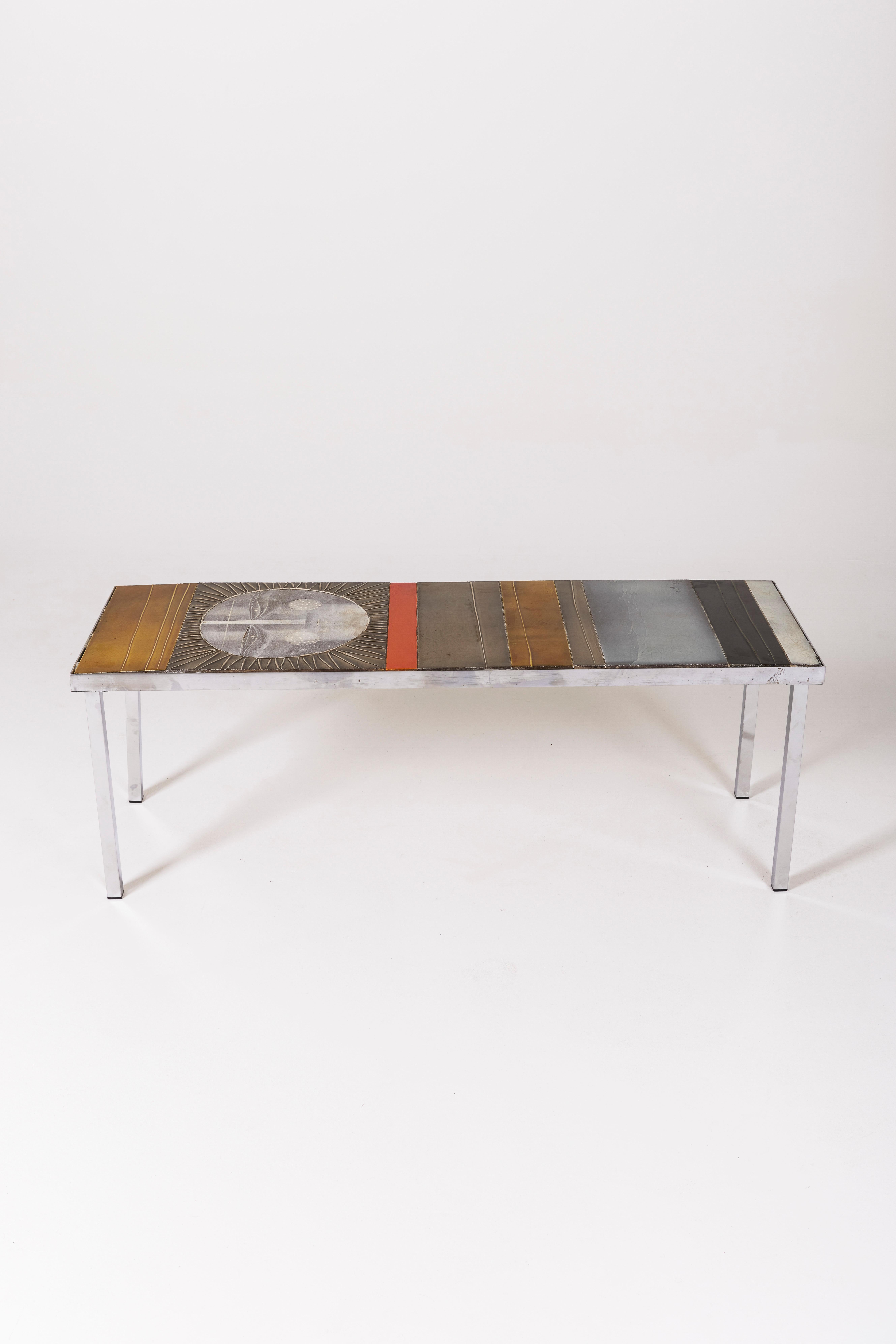 Ceramic coffee table by Roger Capron In Good Condition In PARIS, FR