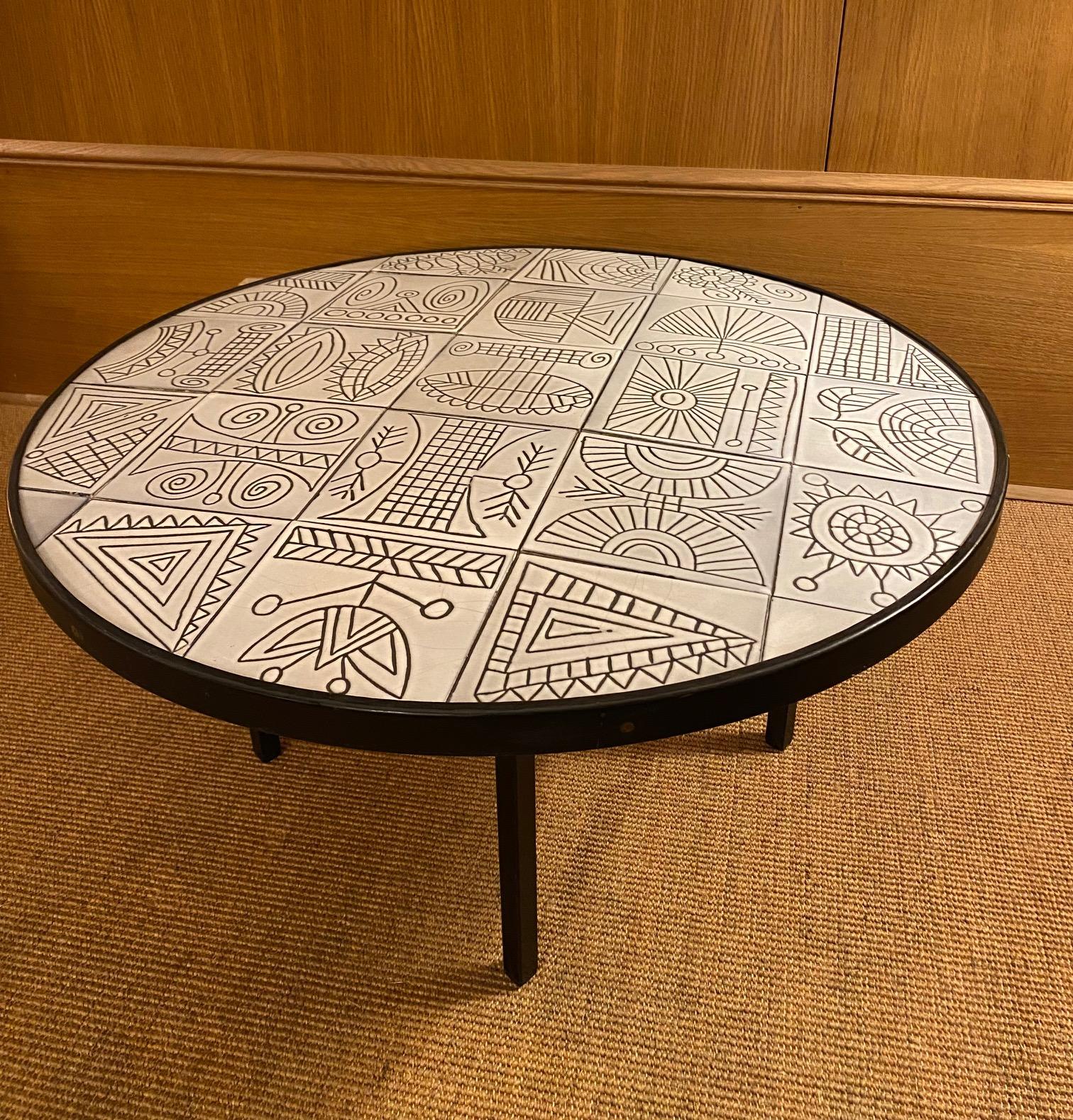 French Ceramic Coffee table by Roger Capron, France, 1960s