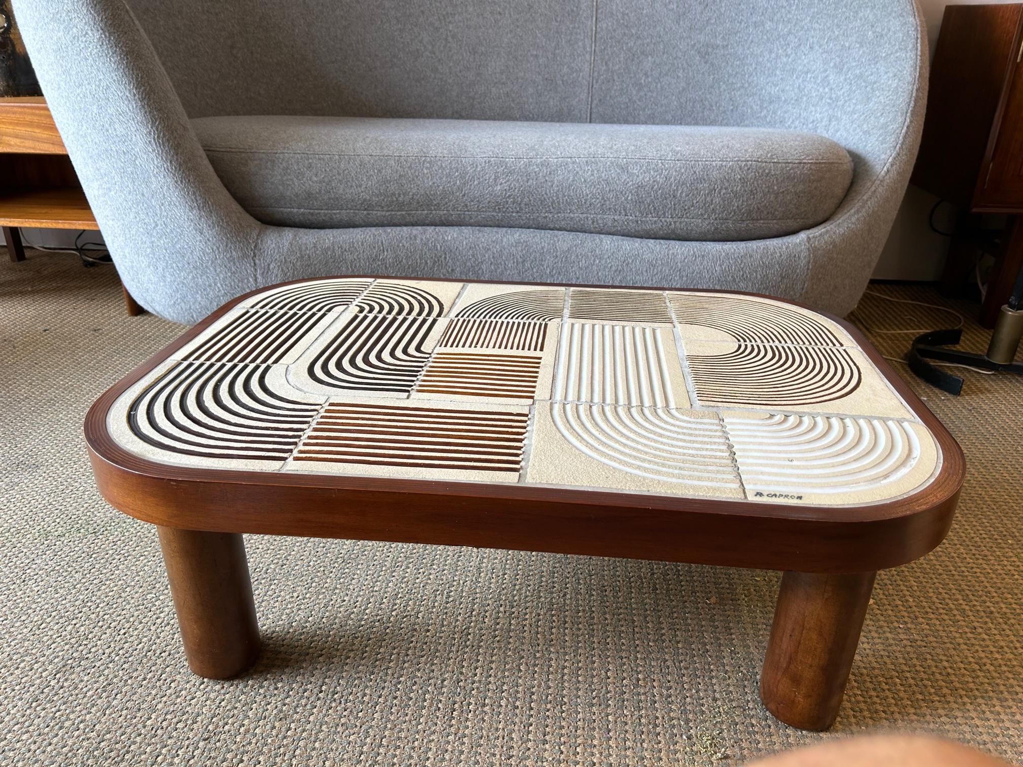 Ceramic Coffee table by Roger Capron, France, 1960s In Good Condition In Paris, FR