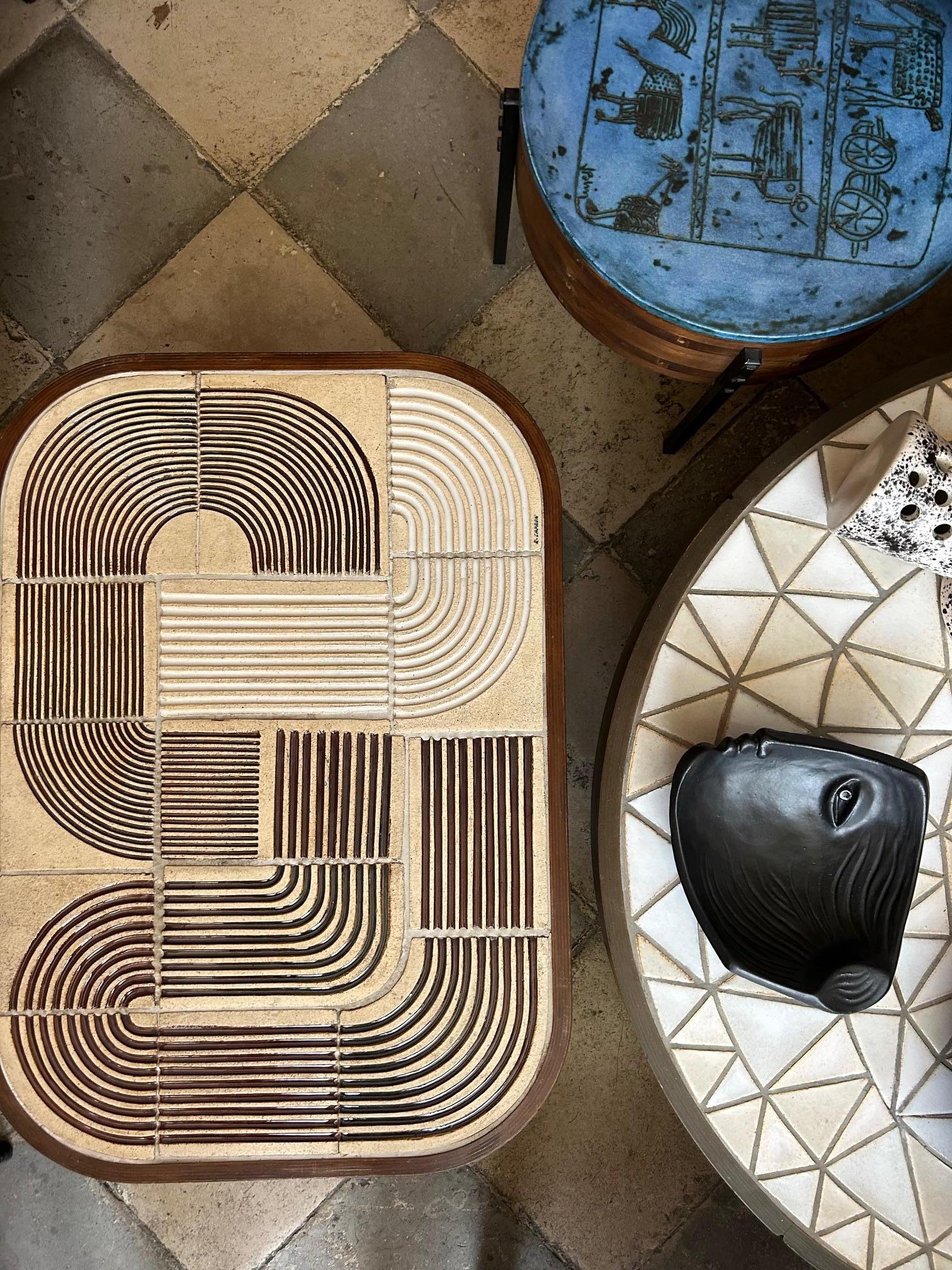 Tavolino in ceramica di Roger Capron, Francia, anni '60 In condizioni buone in vendita a Paris, FR