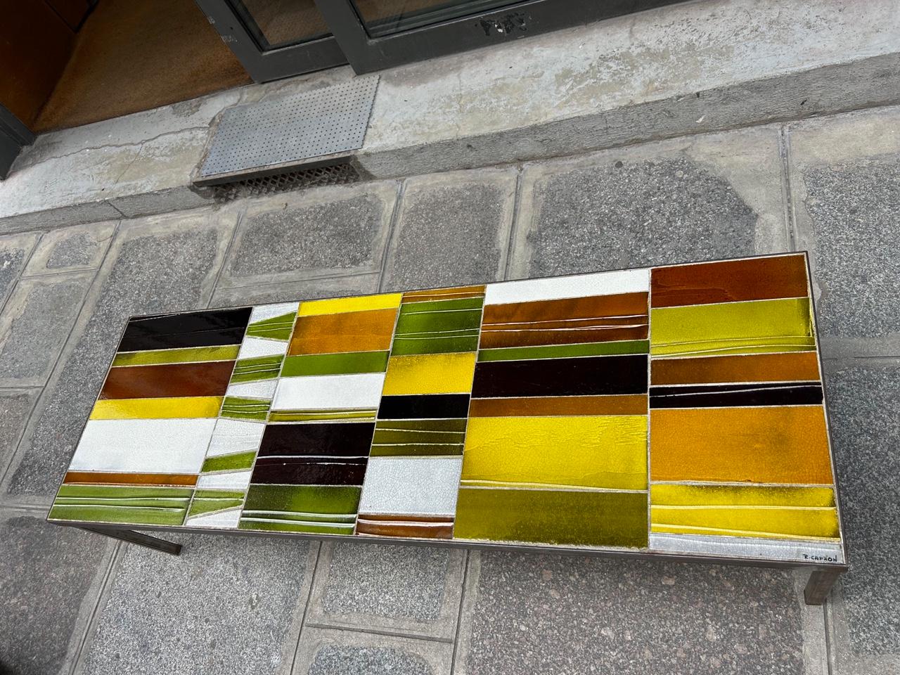 Céramique Ceramic Coffee Table by Roger Capron, France, Circa 1960s en vente