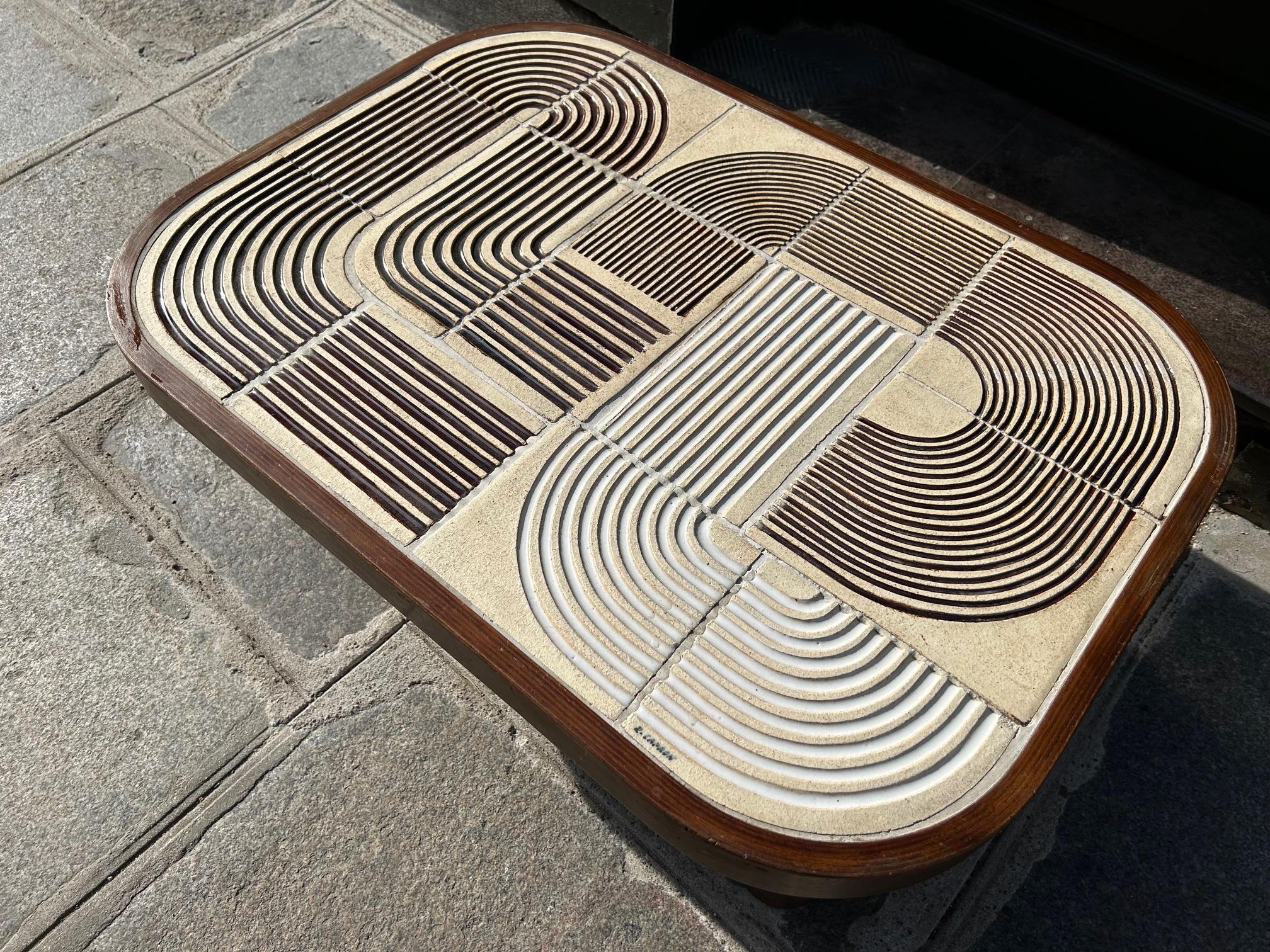 Tavolino in ceramica di Roger Capron, Francia, anni '60 in vendita 3