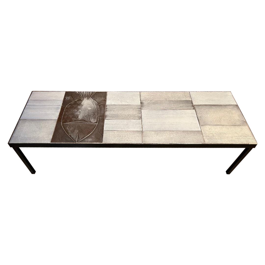 Mesa de centro de cerámica de Roger Capron, Francia, años 60