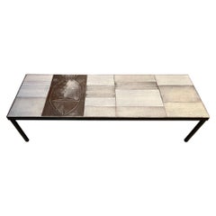 Mesa de centro de cerámica de Roger Capron, Francia, años 60