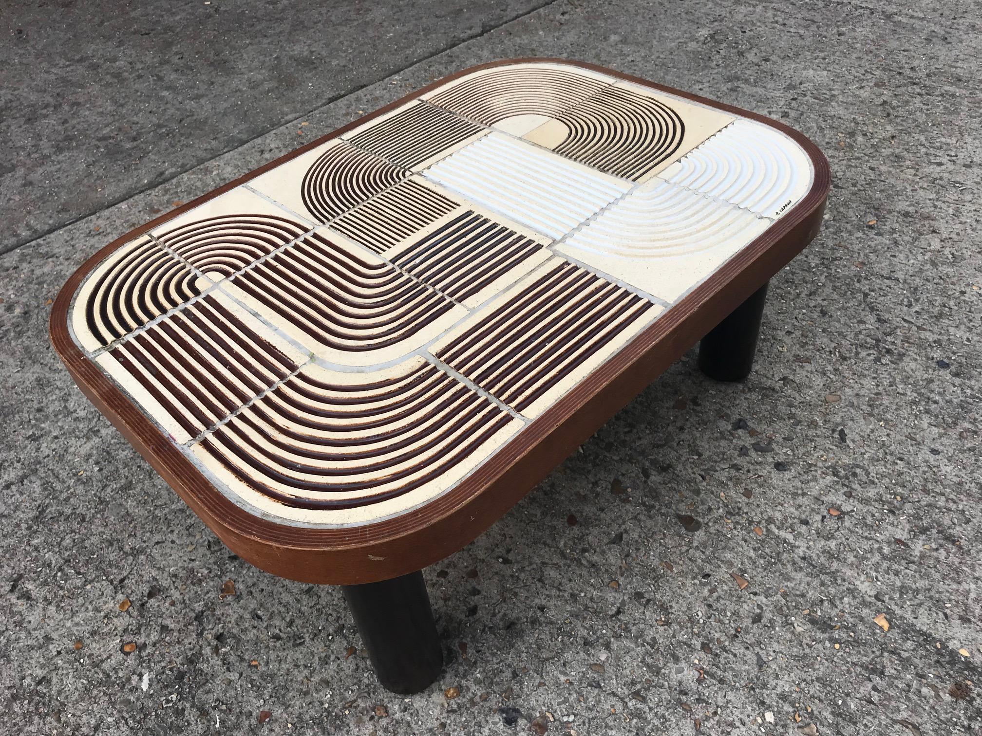 Ceramic Coffee Table by Roger Capron, Vallauris, France, 1960-70s In Good Condition In Paris, FR