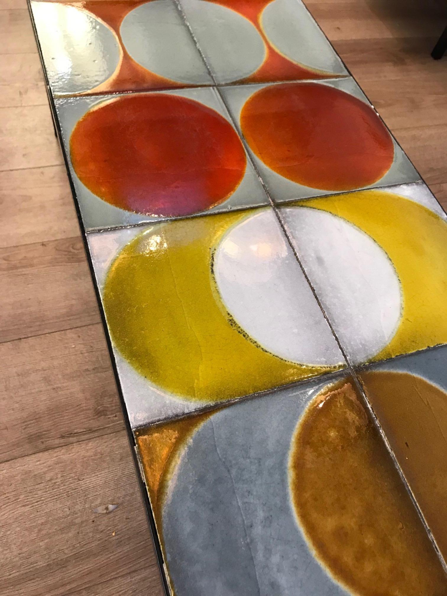 Francese Tavolino in ceramica di Roger Capron, Vallauris, Francia, anni '1960 in vendita