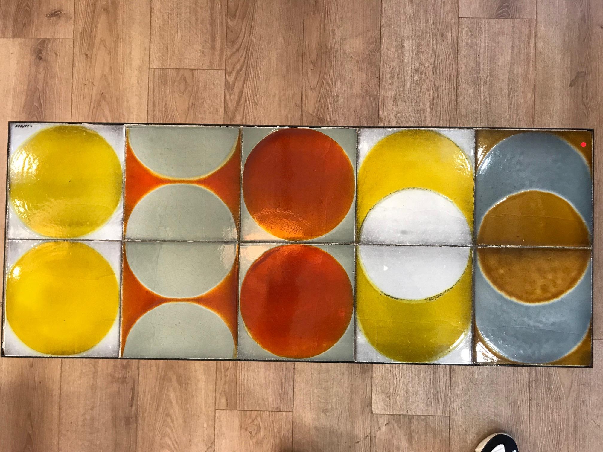 Table basse en céramique de Roger Capron, Vallauris, France, années 1960 Bon état - En vente à Paris, FR