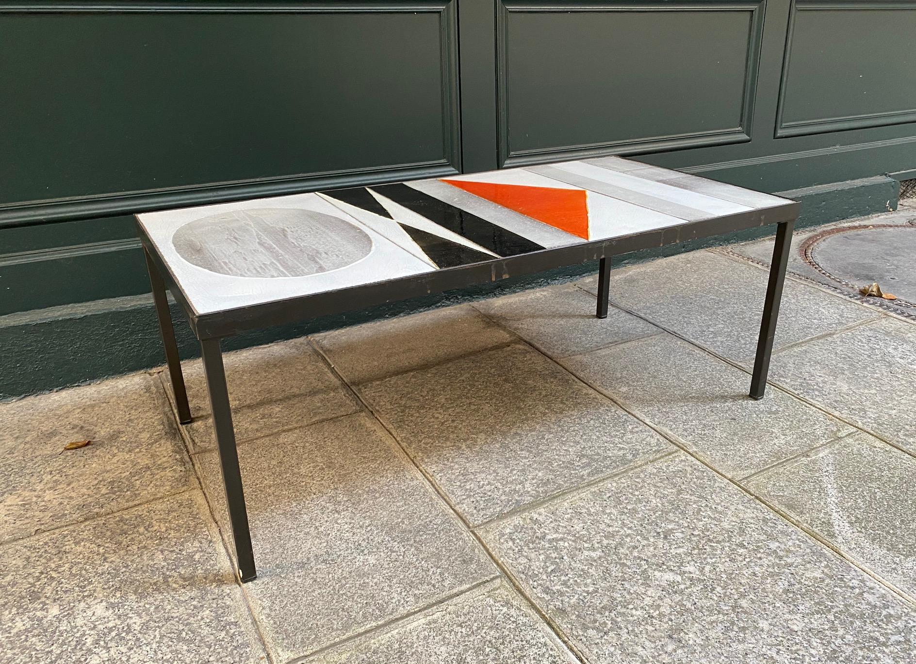 Mid-20th Century Ceramic Coffee Table by Roger Capron, Vallauris, France, 1960s