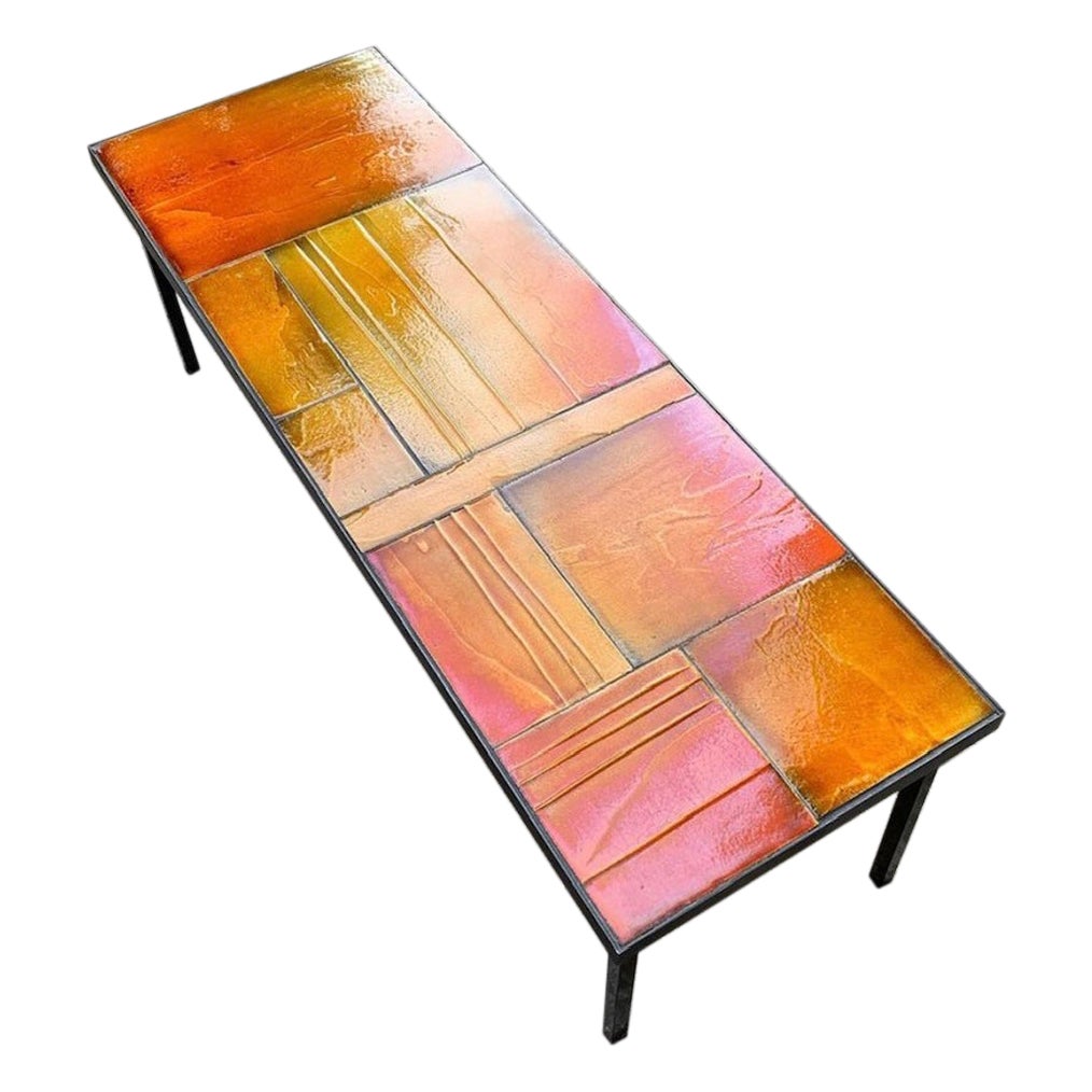 Mesa baja de cerámica de Roger Capron, Vallauris, Francia, años 1960