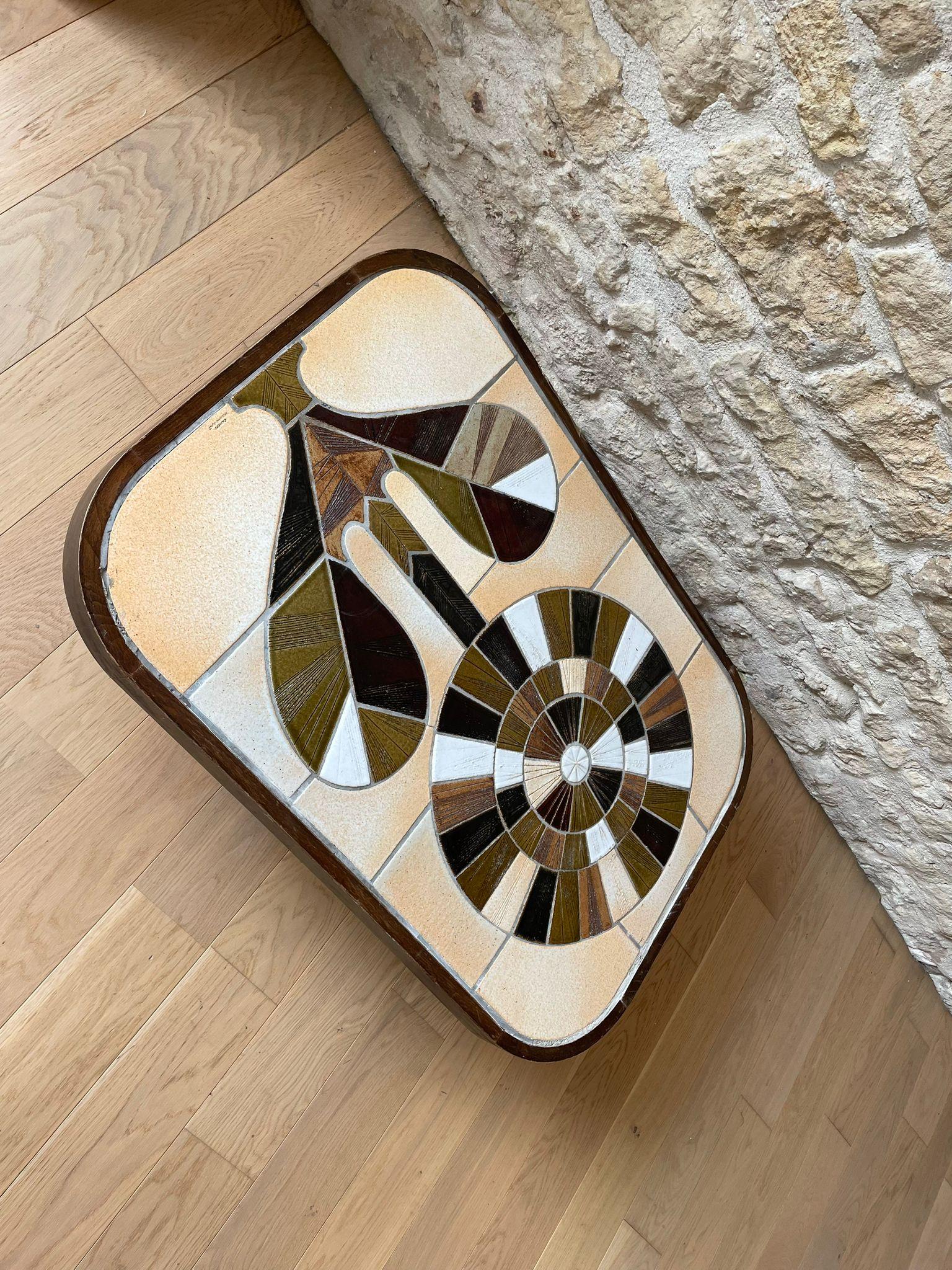 Céramique Table basse en céramique de Roger Capron, Vallauris, France en vente