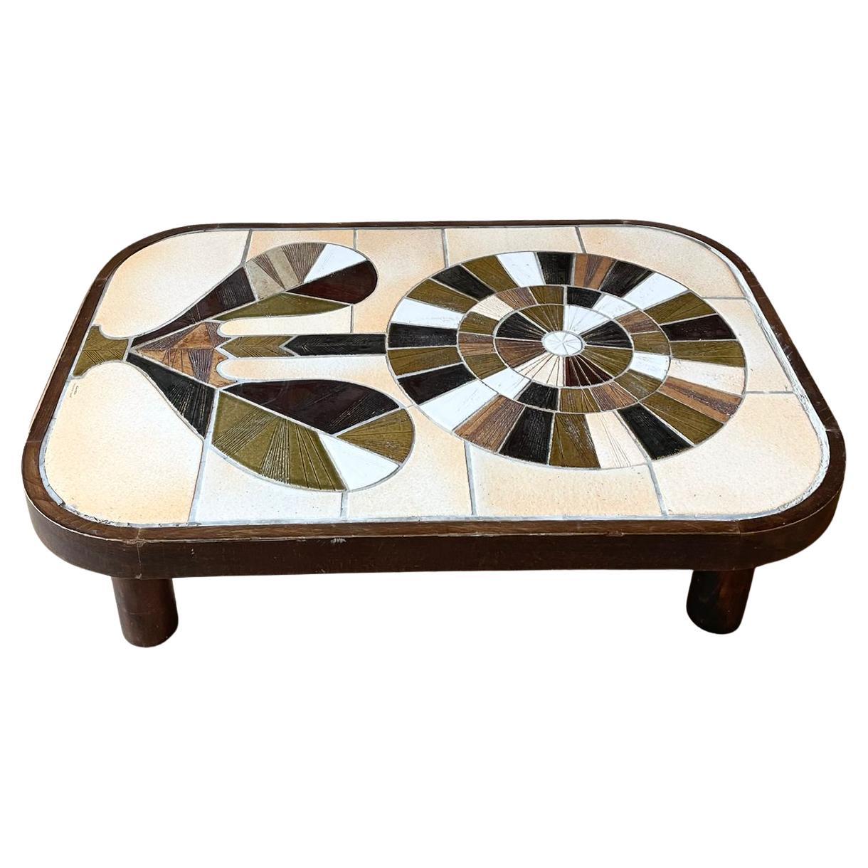 Ceramic coffee table by Roger Capron, Vallauris, France