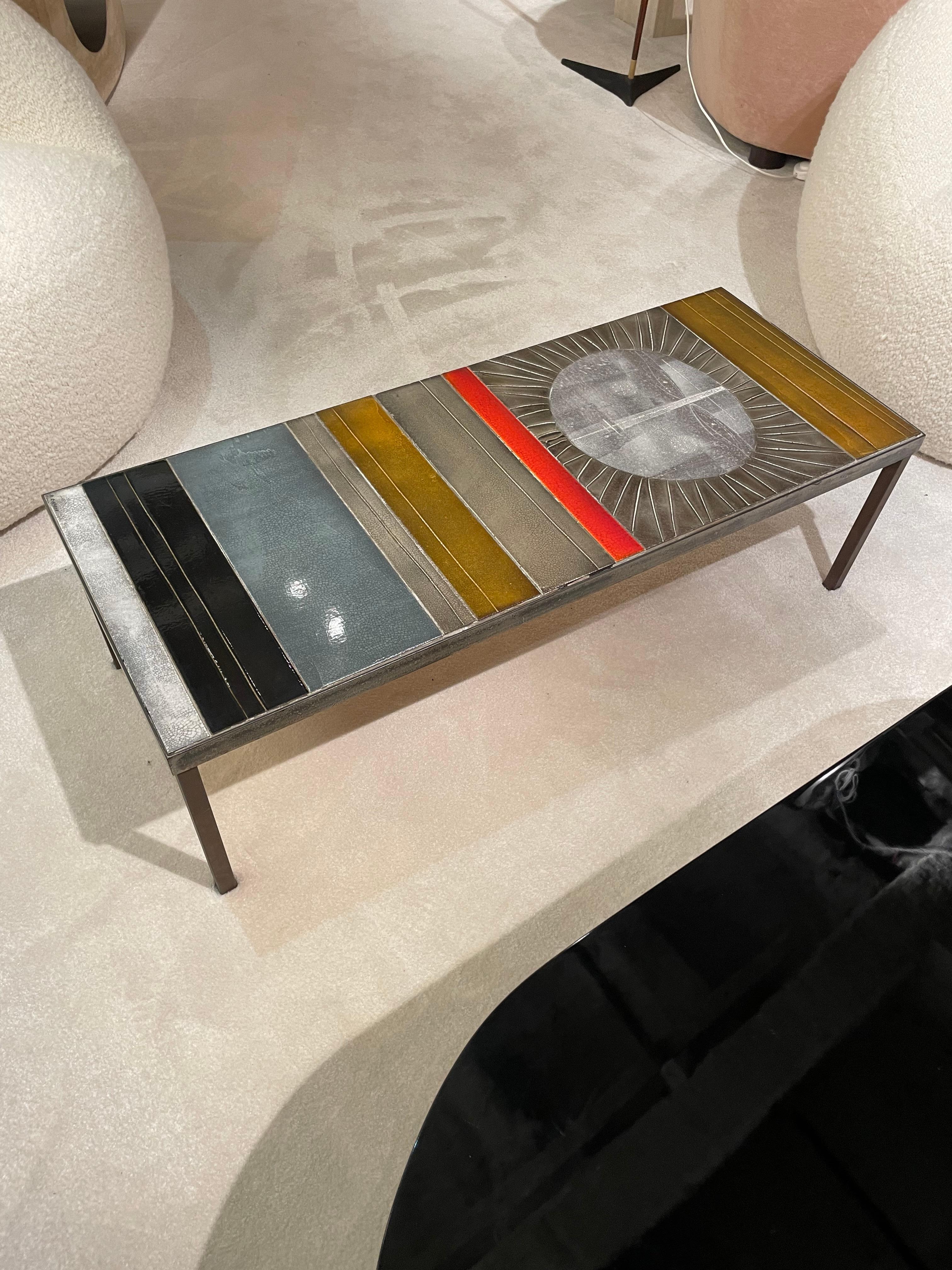 20th Century Ceramic Coffee Table by Roger Carpon For Sale