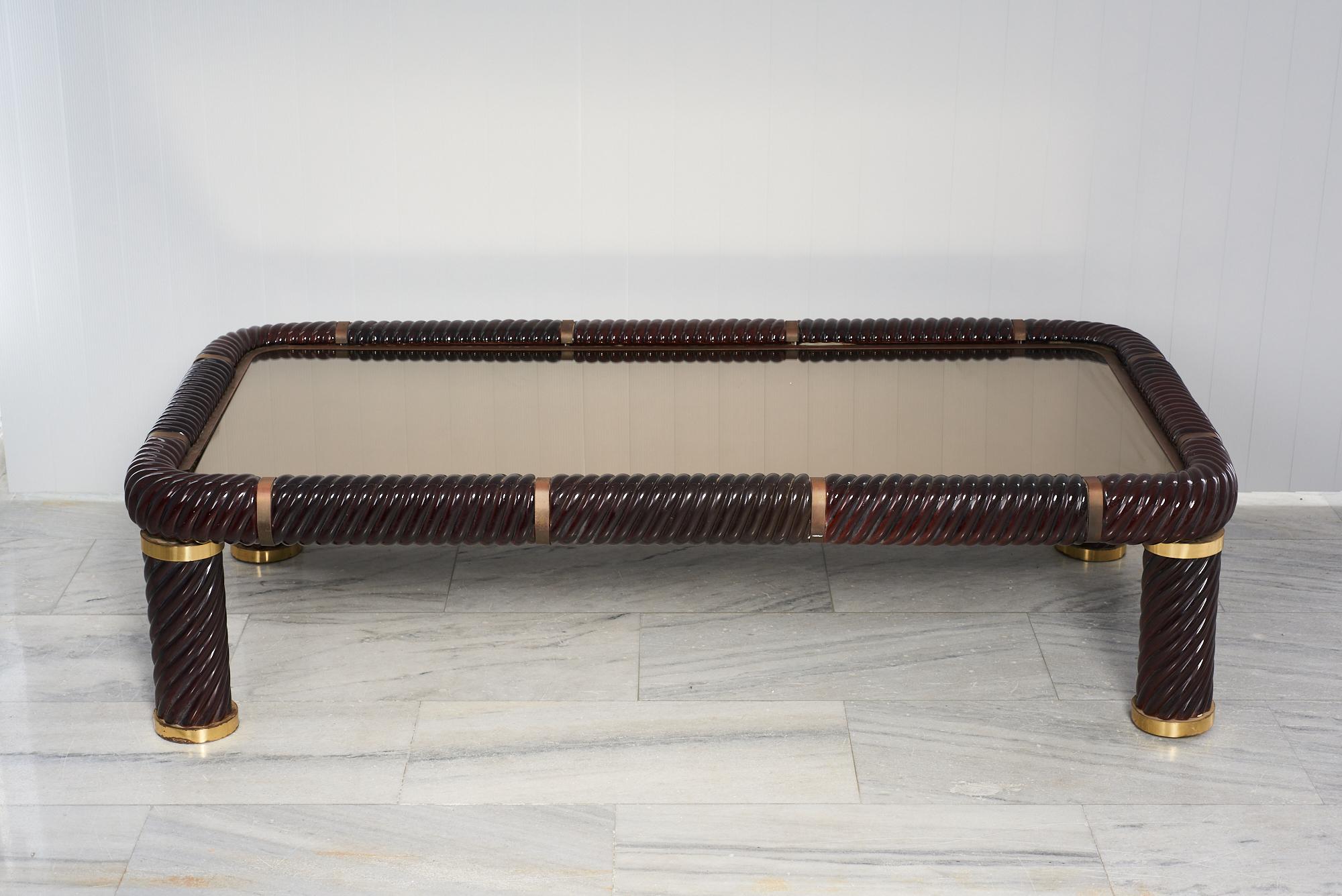 Hollywood Regency Ceramic coffee table by Tommaso Barbi For Sale