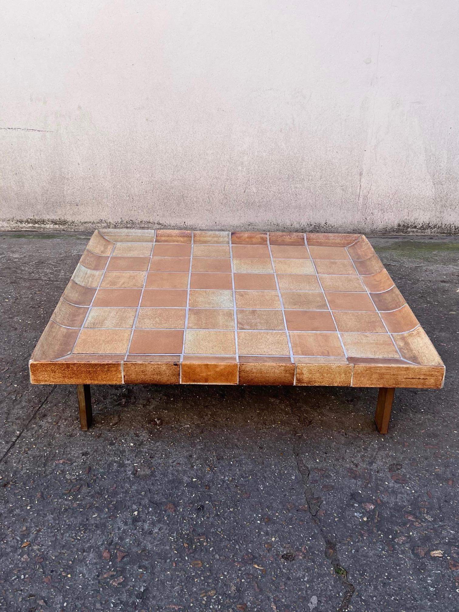 French Ceramic Coffee Table 