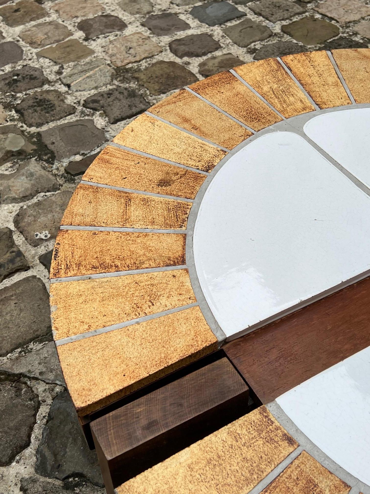 Table basse Eucalyptus de Roger Capron, Vallauris, France, 1970 Bon état - En vente à Paris, FR