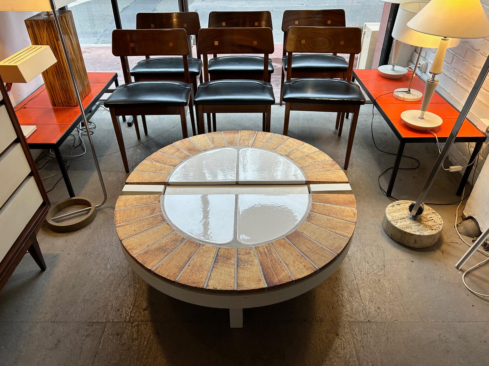 Table basse Eucalyptus de Roger Capron, Vallauris, France, 1970 Bon état - En vente à Paris, FR