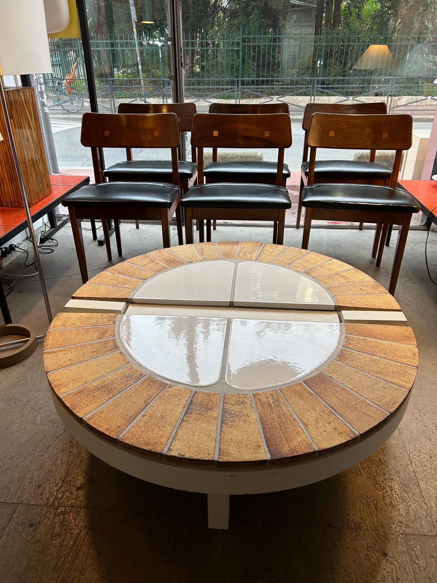 Fin du 20e siècle Table basse Eucalyptus de Roger Capron, Vallauris, France, 1970 en vente
