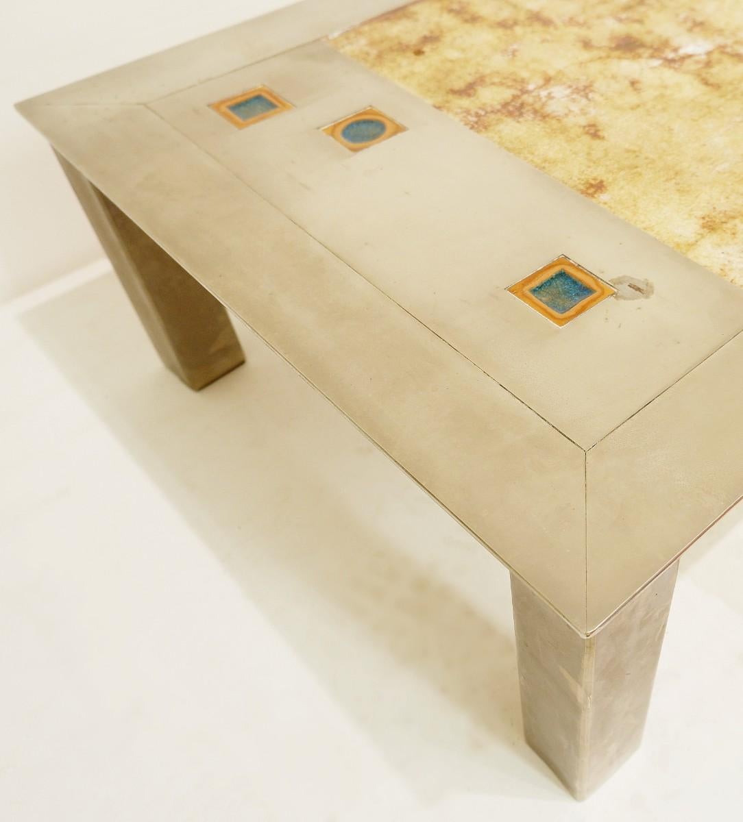 Mid-Century Modern Ceramic Coffee Table, French, 1970s