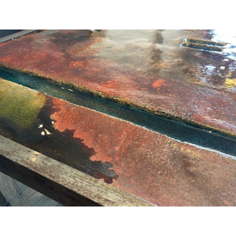 Ceramic Coffee Table in Lava Stone by Robert and Jean Cloutier Frères, 1950s For Sale 4