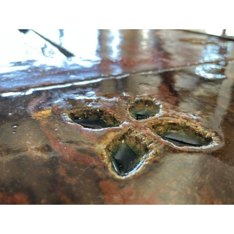 Ceramic Coffee Table in Lava Stone by Robert and Jean Cloutier Frères, 1950s For Sale 8