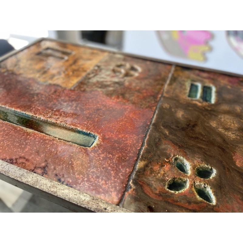 Ceramic Coffee Table in Lava Stone by Robert and Jean Cloutier Frères, 1950s For Sale 10