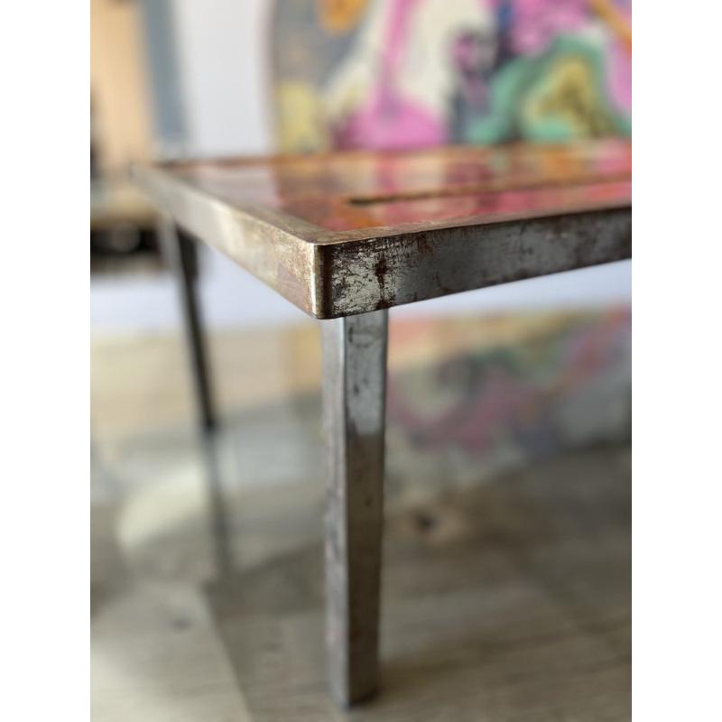 Ceramic Coffee Table in Lava Stone by Robert and Jean Cloutier Frères, 1950s For Sale 11