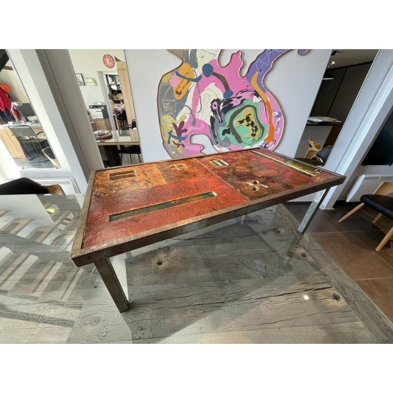 Ceramic Coffee Table in Lava Stone by Robert and Jean Cloutier Frères, 1950s For Sale 2