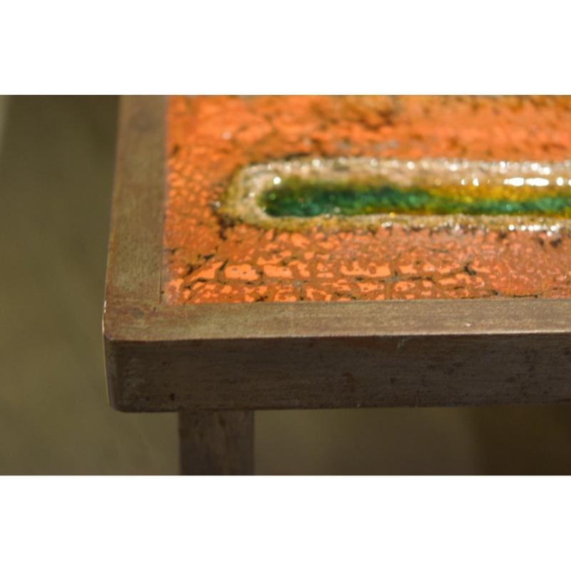 Table basse en céramique et pierre de lave par Robert et Jean Cloutier Frères en vente 10