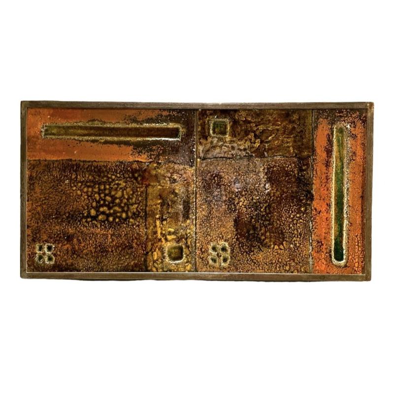 Table basse en céramique et pierre de lave par Robert et Jean Cloutier Frères en vente 13