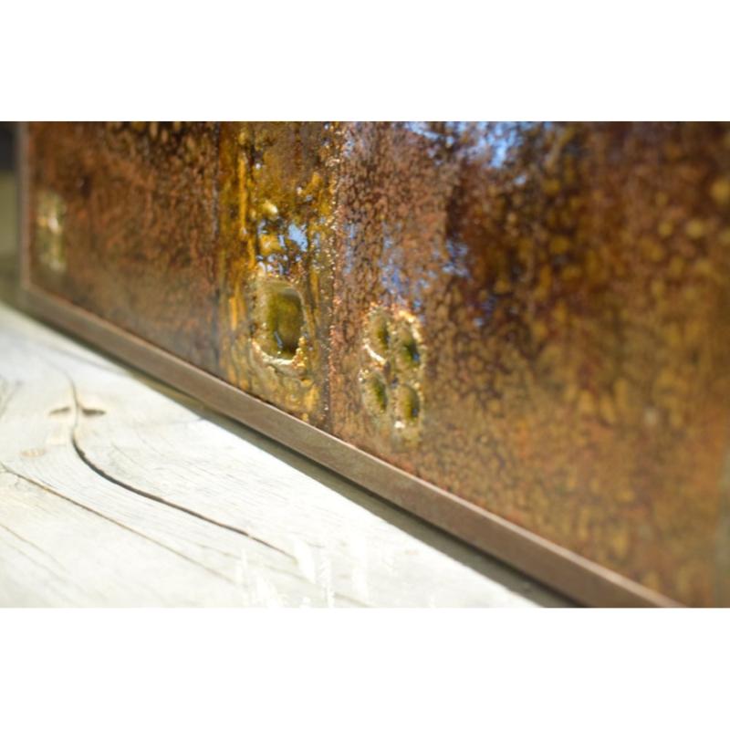 Table basse en céramique et pierre de lave par Robert et Jean Cloutier Frères en vente 2