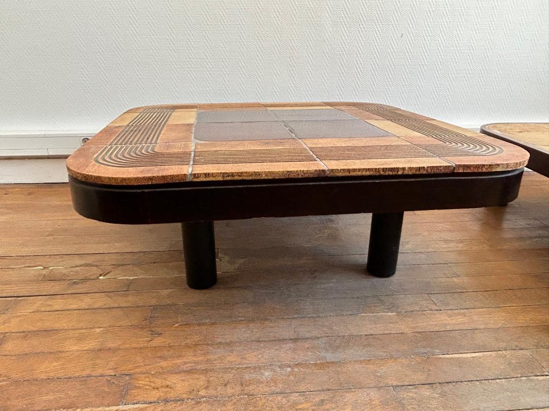 French Ceramic Coffee Table 