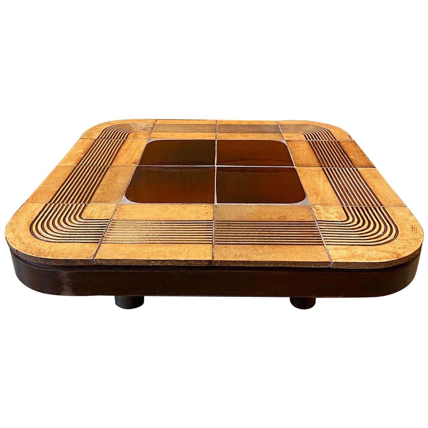 Ceramic Coffee Table "Mambo", Roger Capron, France, Early 1970s