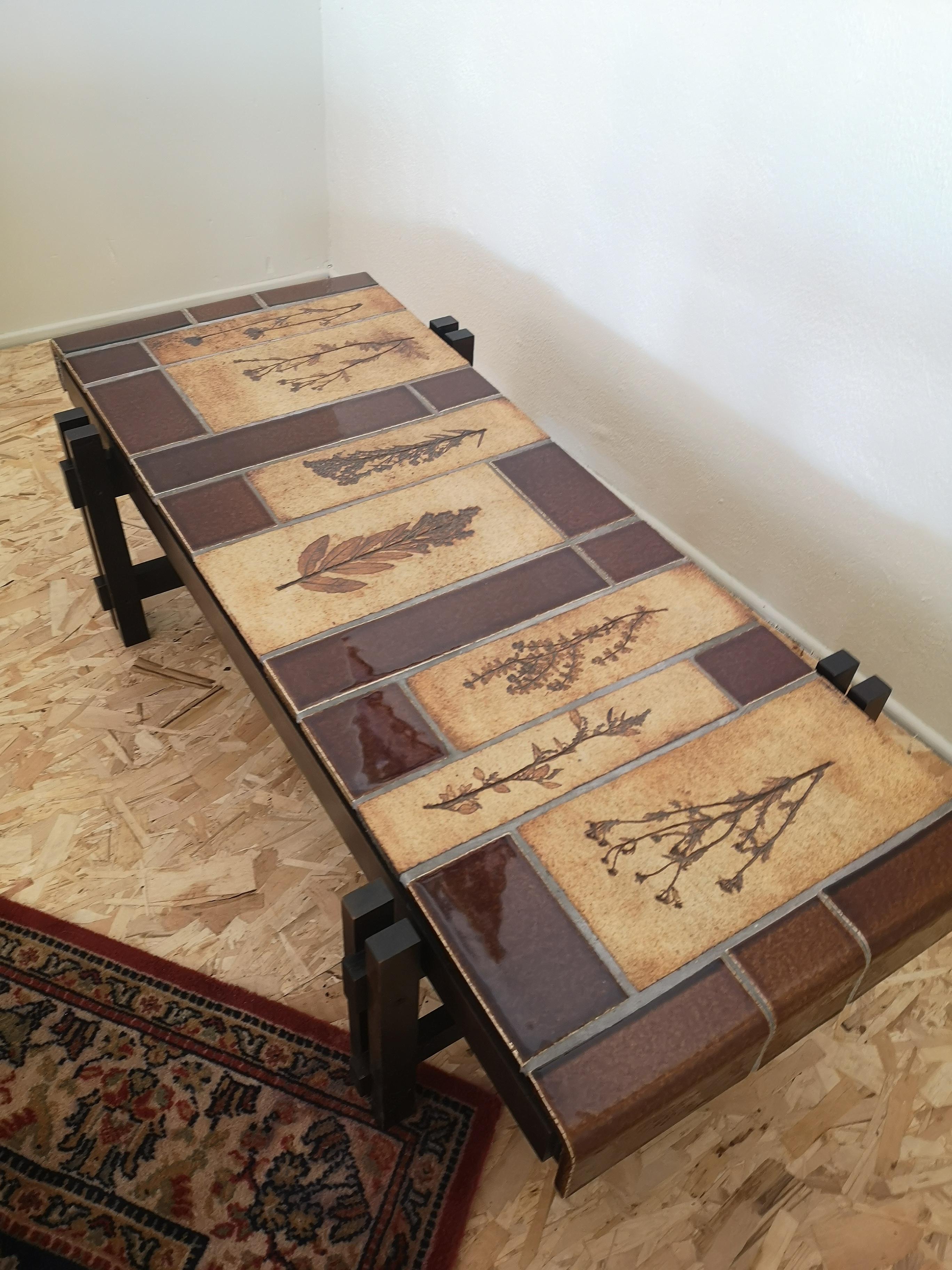 Mid-Century Modern Table basse en céramique Roger Capron Modèle 