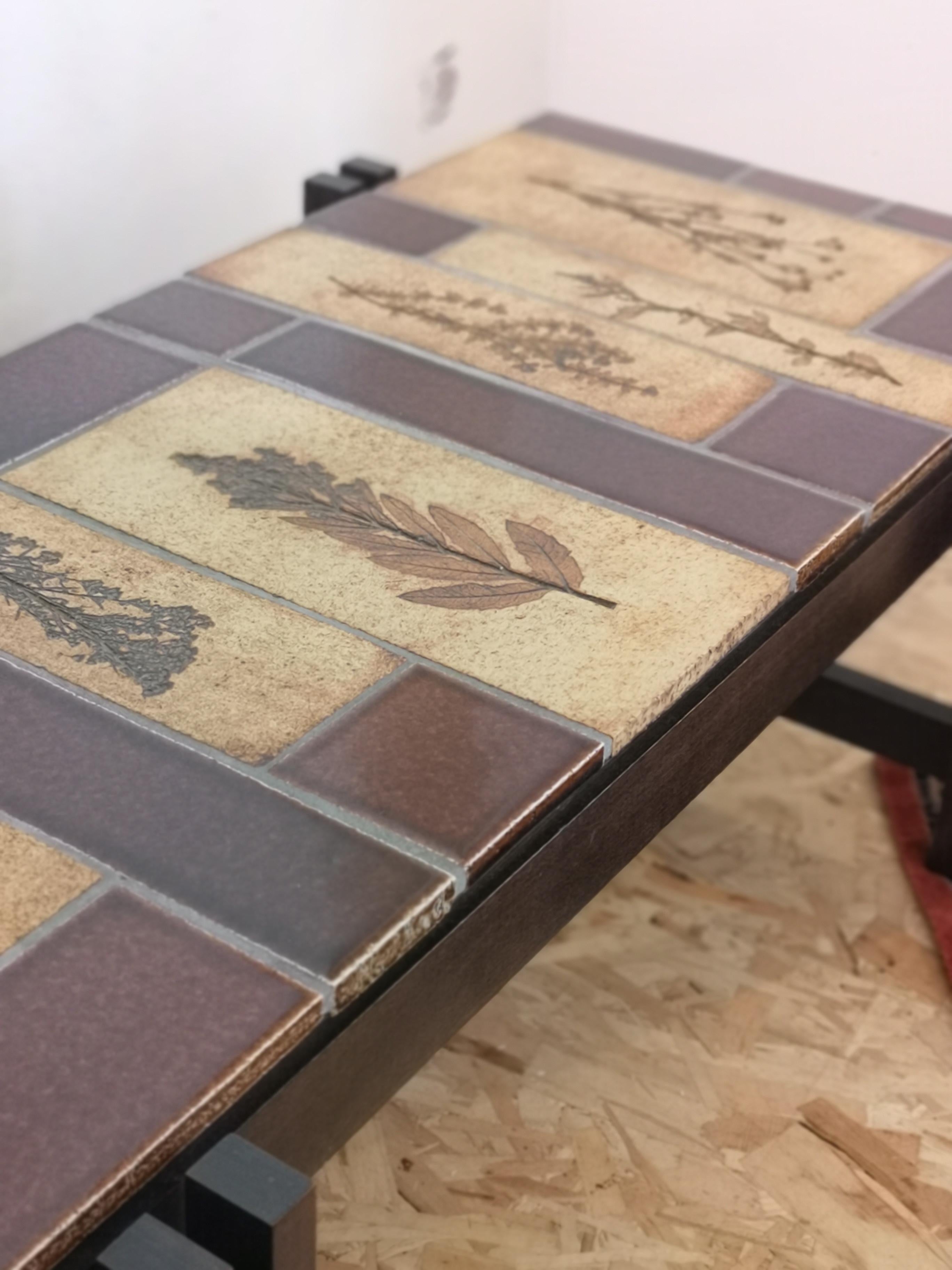 20ième siècle Table basse en céramique Roger Capron Modèle 