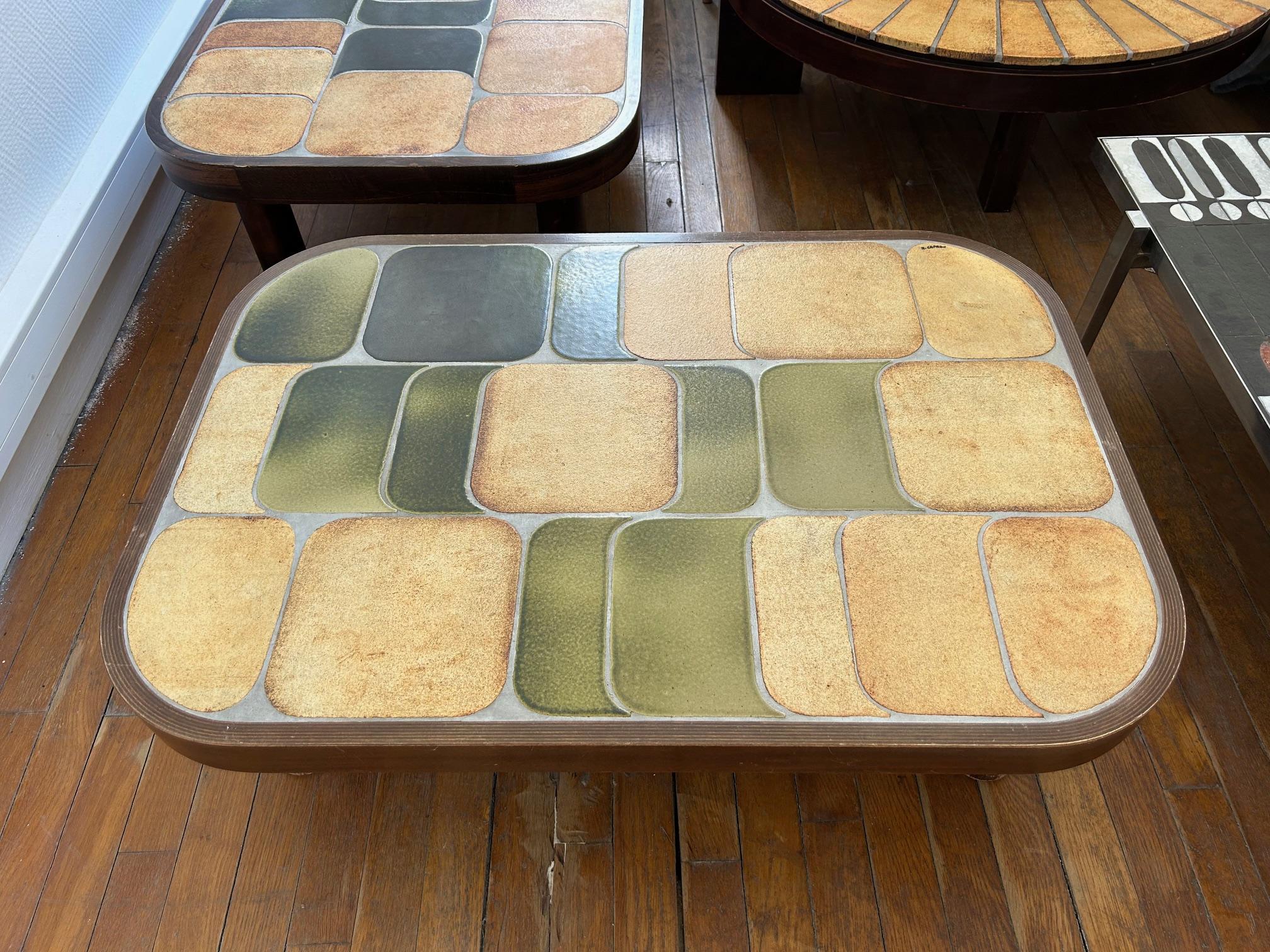Small Shogun coffee table by Roger Capron
Ceramic top and wood feet - rare with this material
1960's