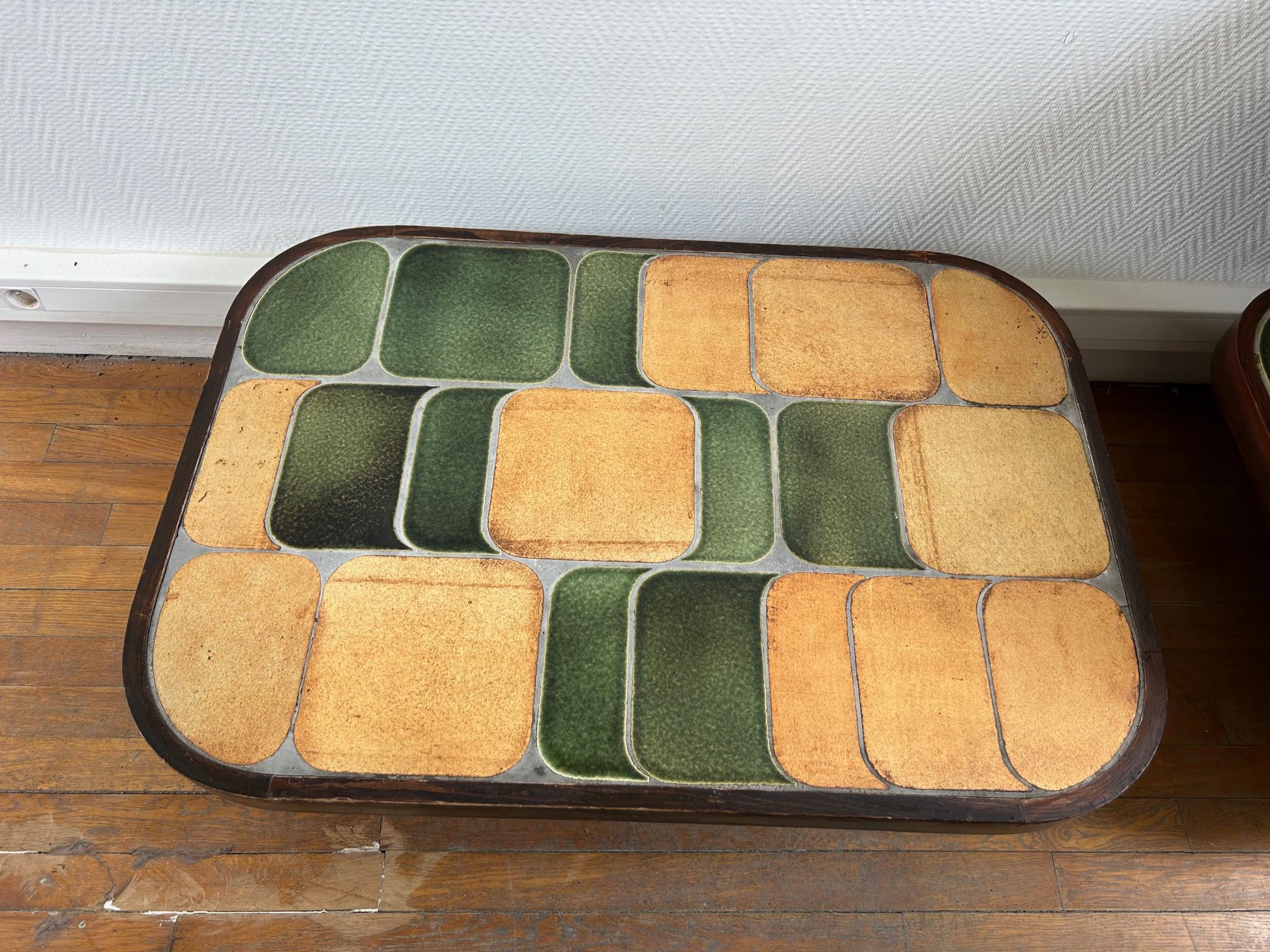 Moderne Table basse Shogun de Roger Capron, France, années 1960