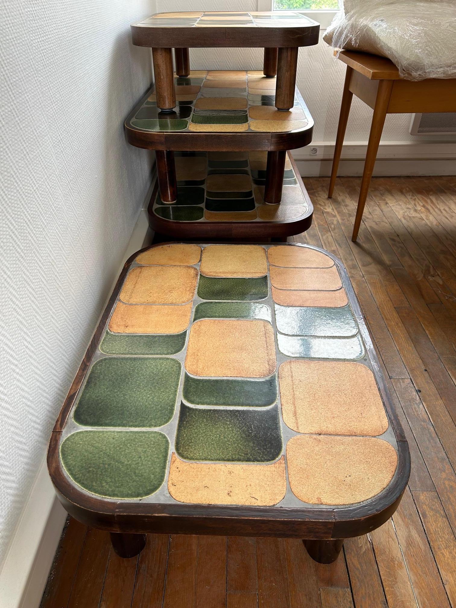 Table basse Shogun de Roger Capron, France, années 1960 Bon état à Paris, FR