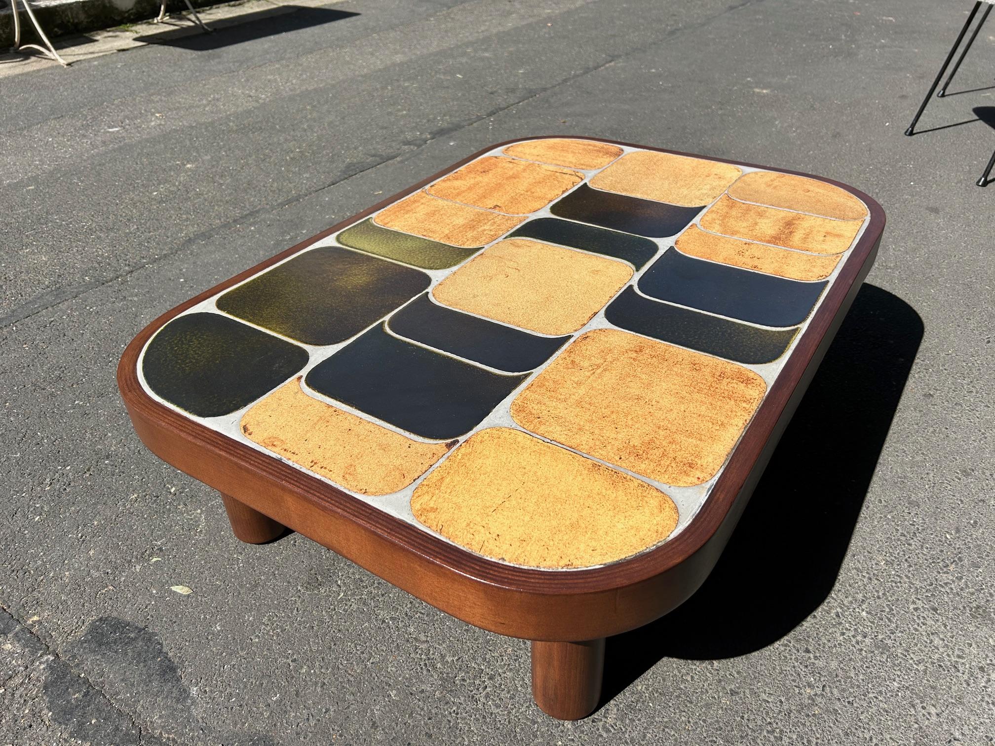 Table basse Shogun de Roger Capron, France, années 1960 Bon état - En vente à Paris, FR