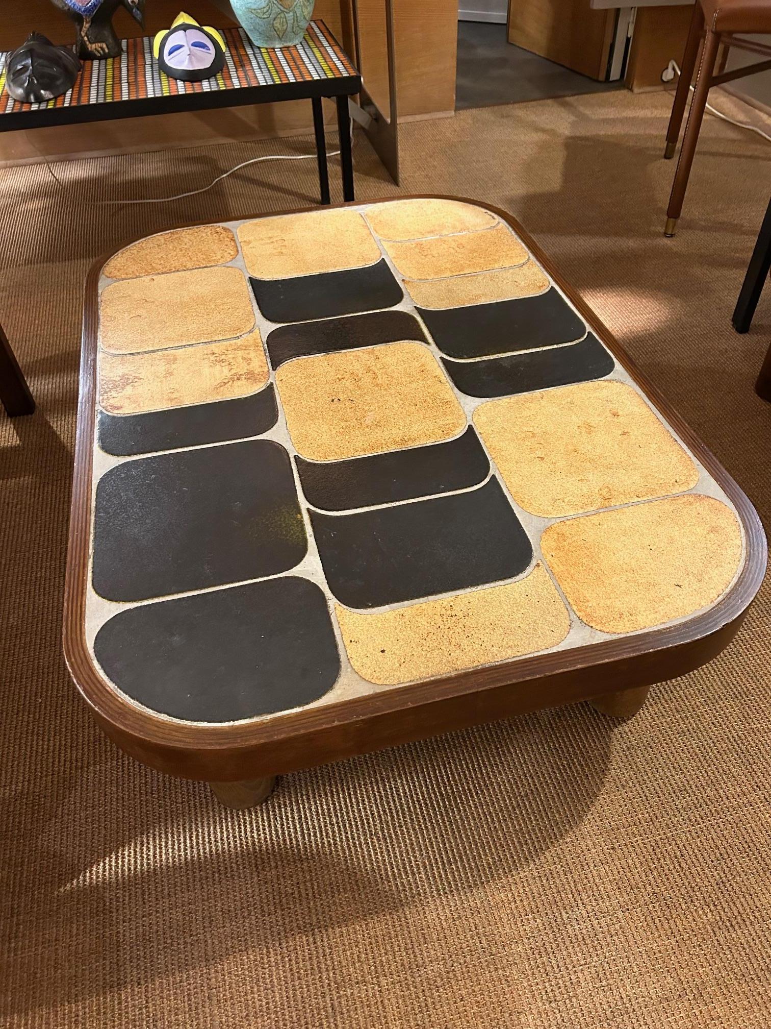 Table basse Shogun de Roger Capron, France, années 1960 Bon état - En vente à Paris, FR