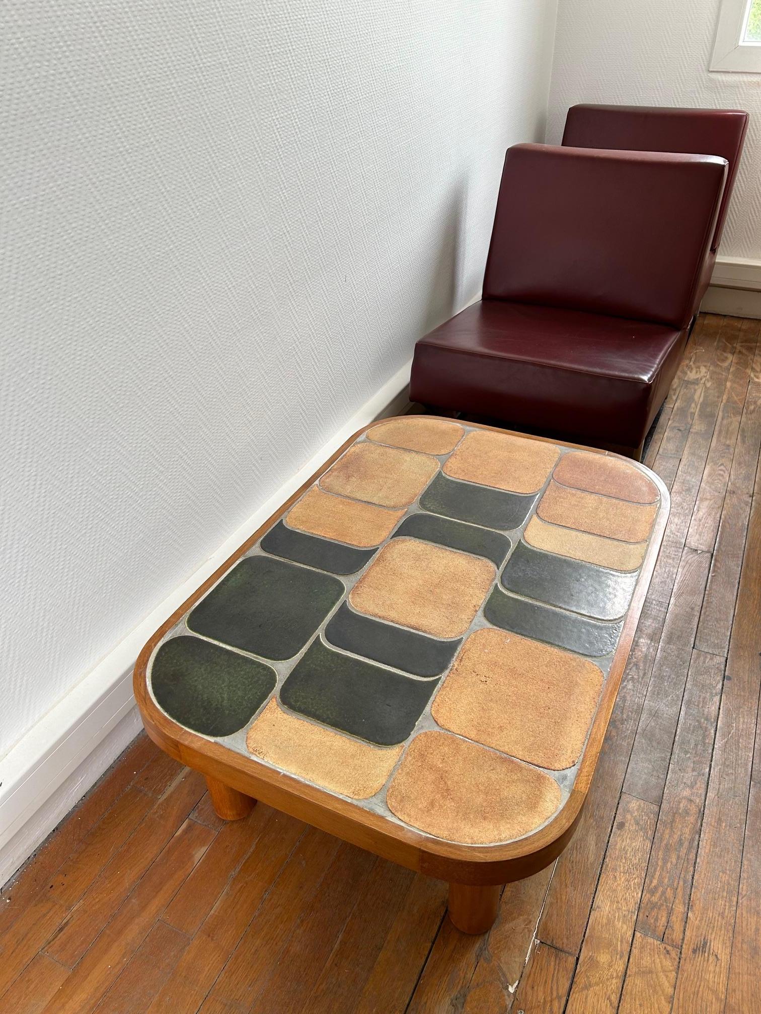 Milieu du XXe siècle Table basse Shogun de Roger Capron, France, années 1960