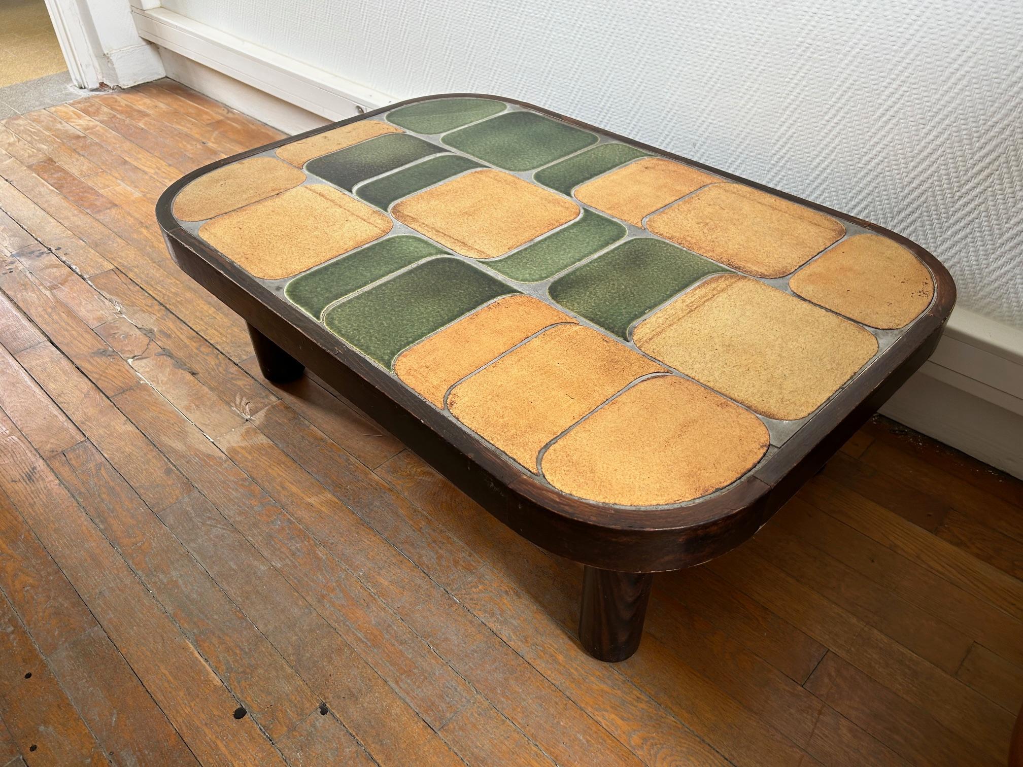 Milieu du XXe siècle Table basse Shogun de Roger Capron, France, années 1960