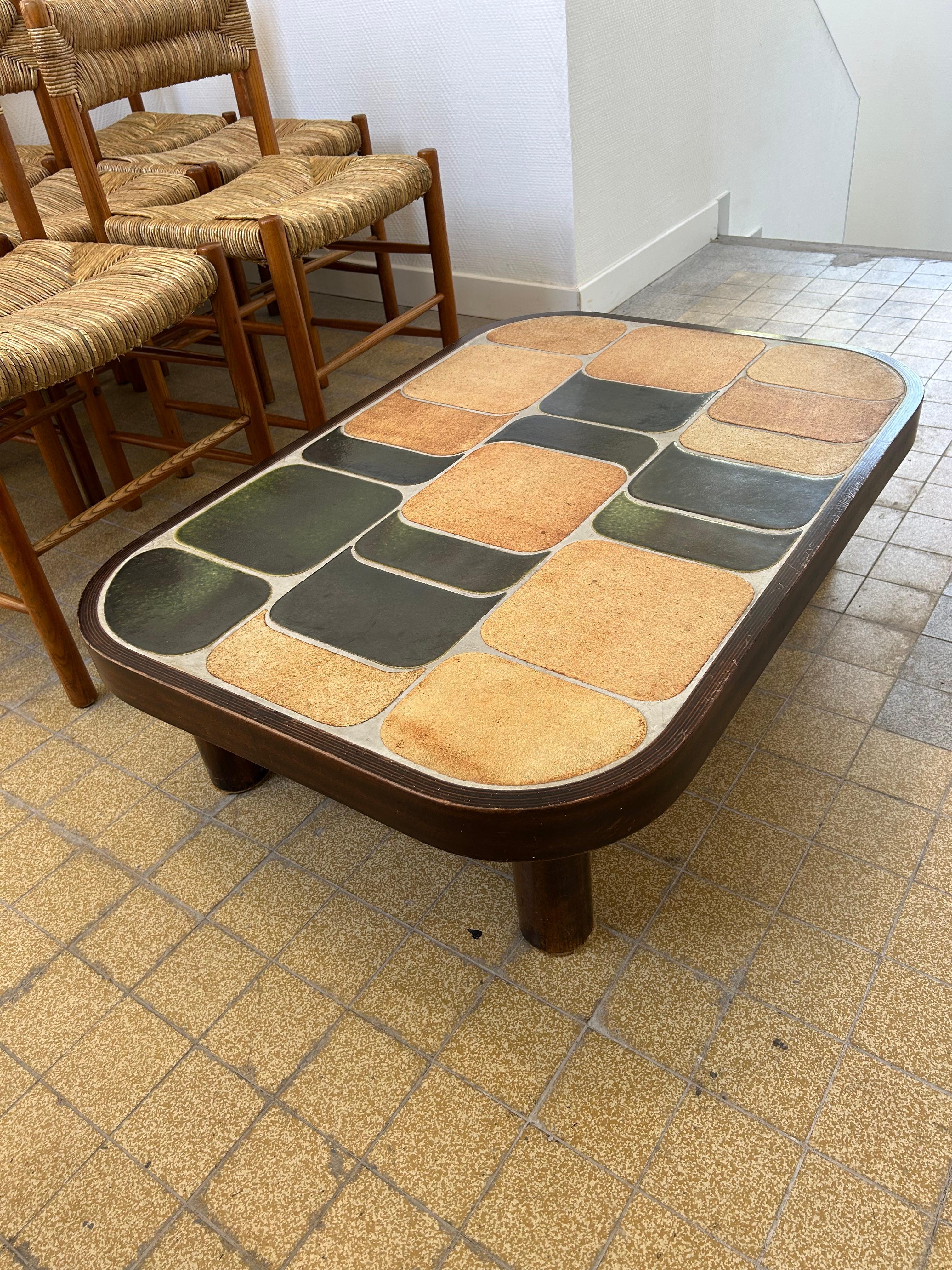 Milieu du XXe siècle Table basse Shogun de Roger Capron, France, années 1960 en vente