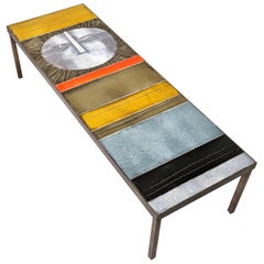 Table basse en céramique "Soleil" de Roger Capron
