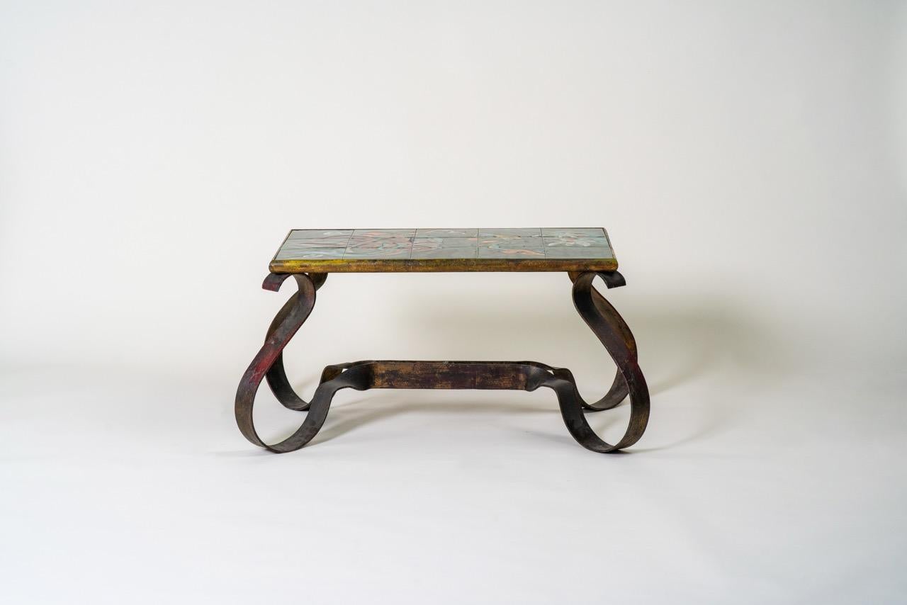 French Ceramic Coffee Table Vintage For Sale