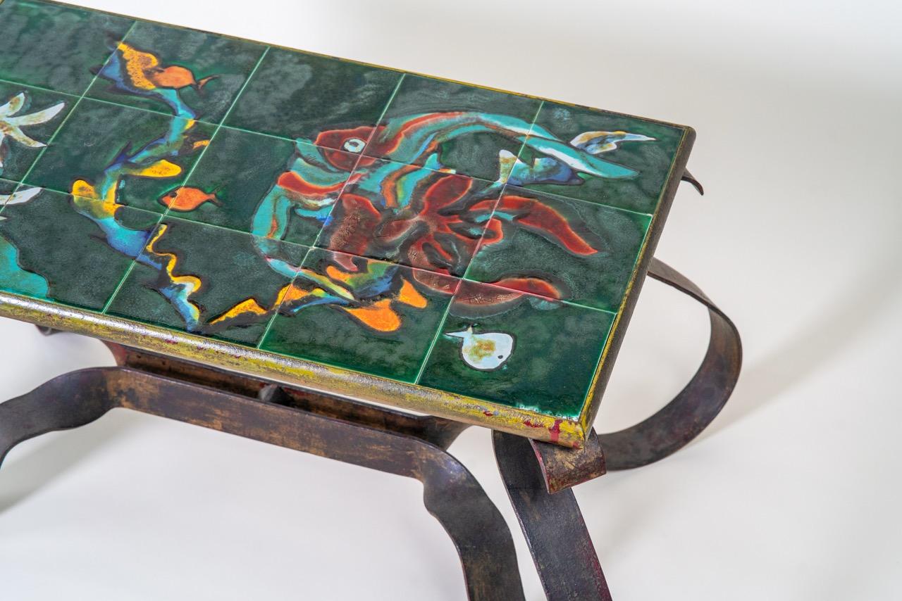Mid-20th Century Ceramic Coffee Table Vintage For Sale