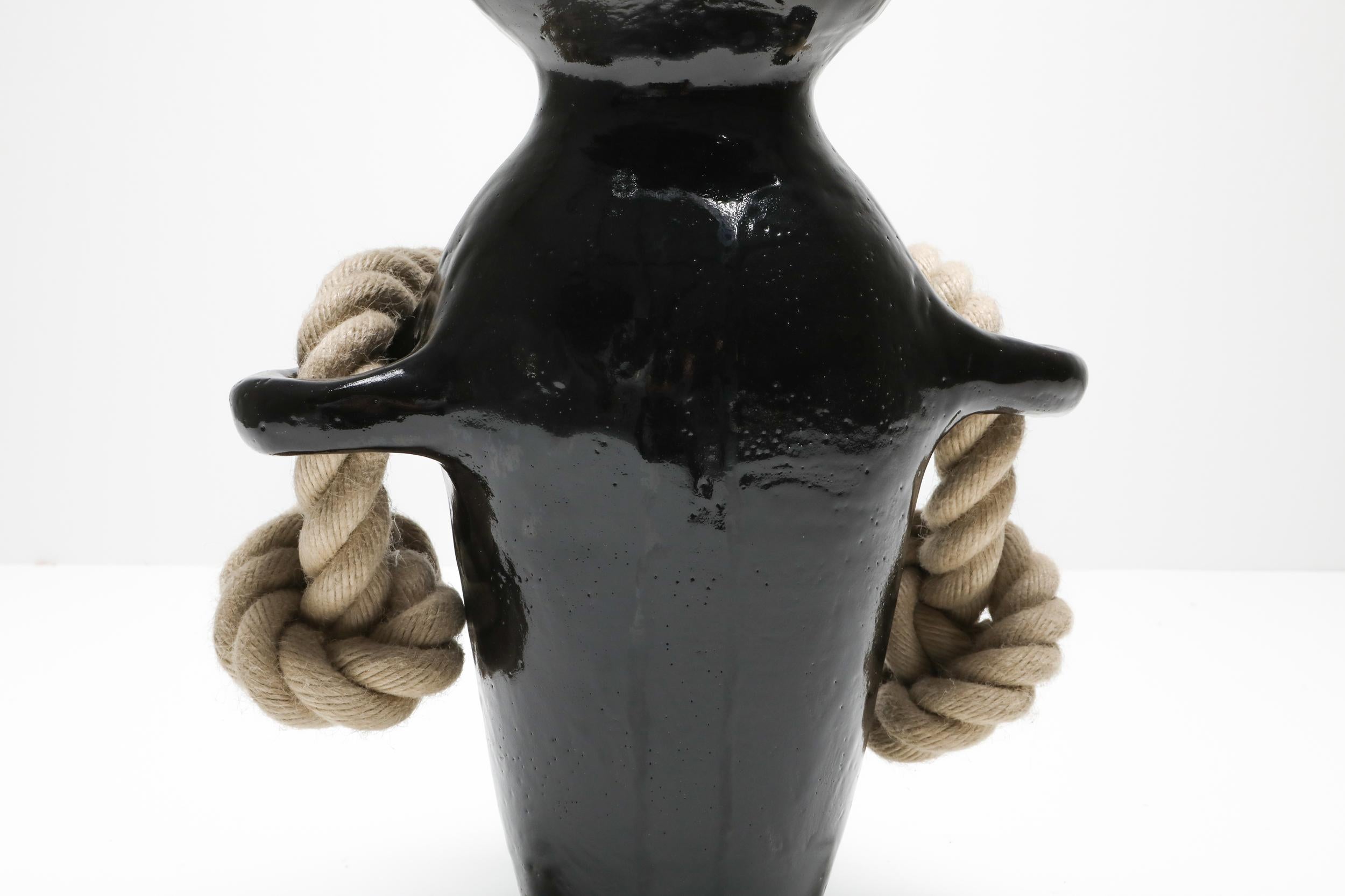 Ceramic Collectible Design Vase with Rope Detail by Harvey Bouterse 1